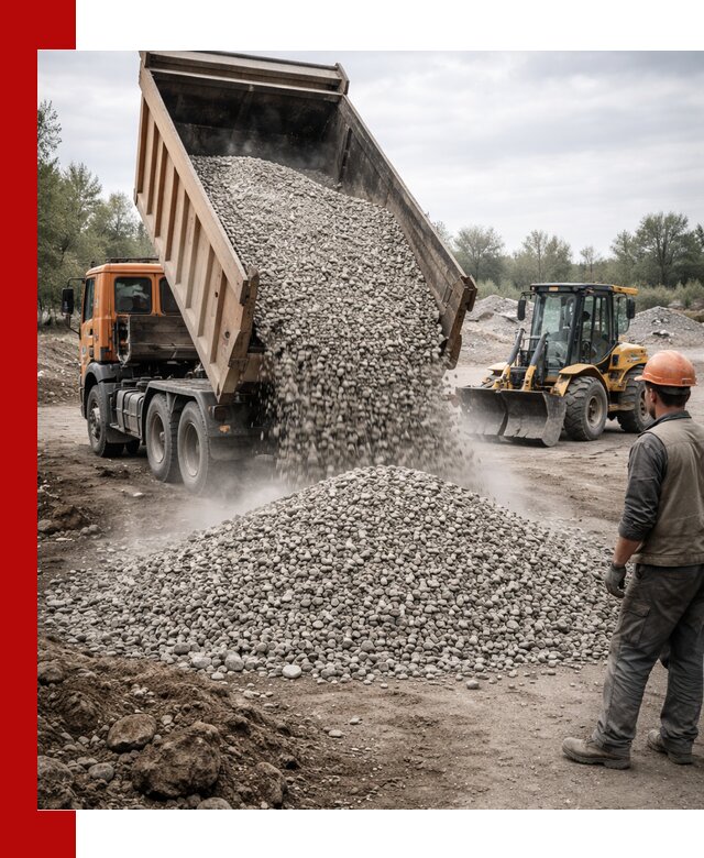 Доставка щебня в Нижнекамске крупными и мелкими фракциями