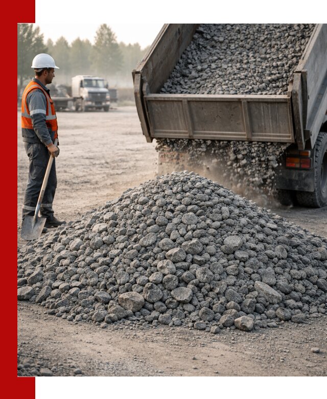 Гранитный щебень фракции 100–201 для строительства в Нижнекамске