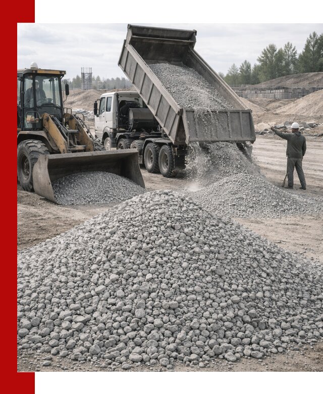 Доставка известнякового щебня фр. 5–20 в Нижнекамске