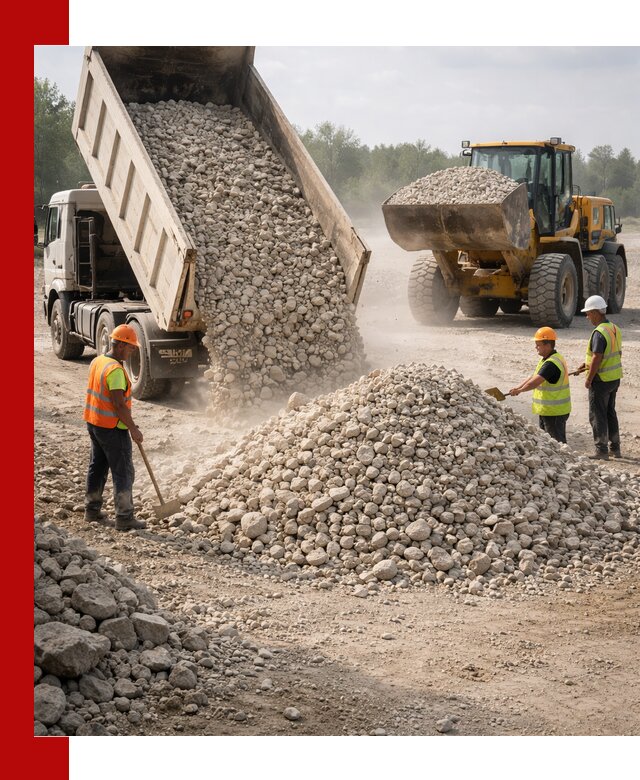 Доставка известнякового щебня фр. 40-70 в Нижнекамске