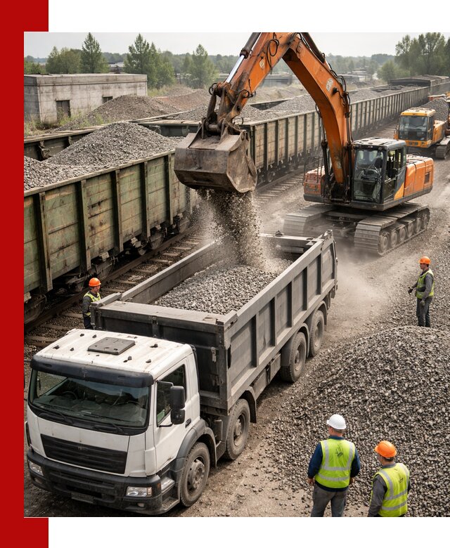 Железнодорожный щебень фракция 25–60 для поставок в Нижнекамске