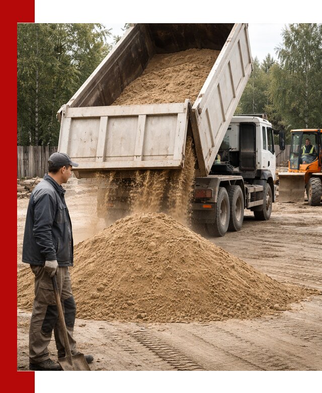 Доставка и продажа песка с разгрузкой в Нижнекамске