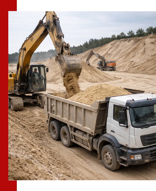 Доставка карьерного песка с самосвалами и разгрузкой в Нижнекамске