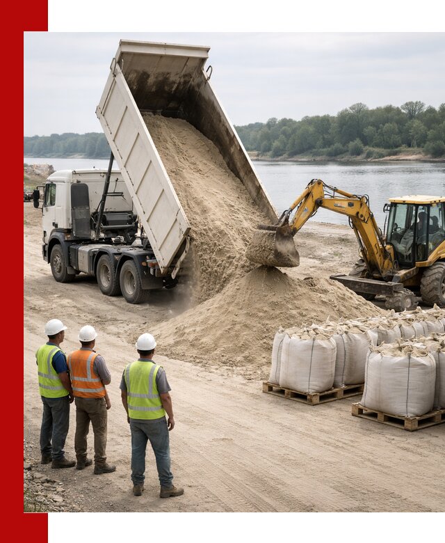 Доставка речного песка в Нижнекамске самосвалами и погрузкой