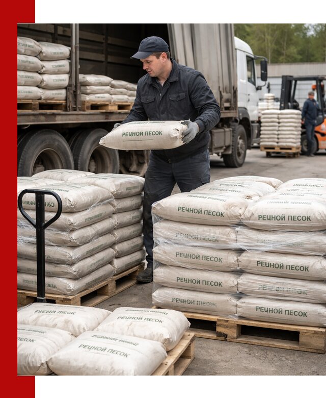 Речной песок в мешках с доставкой в Нижнекамске