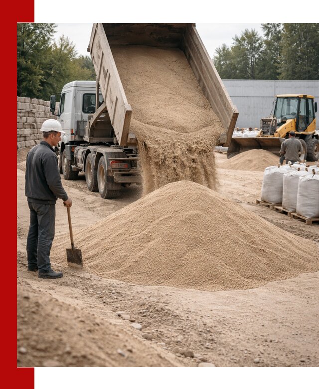 Кварцевый песок фракция 0–3 мм с доставкой в Нижнекамске