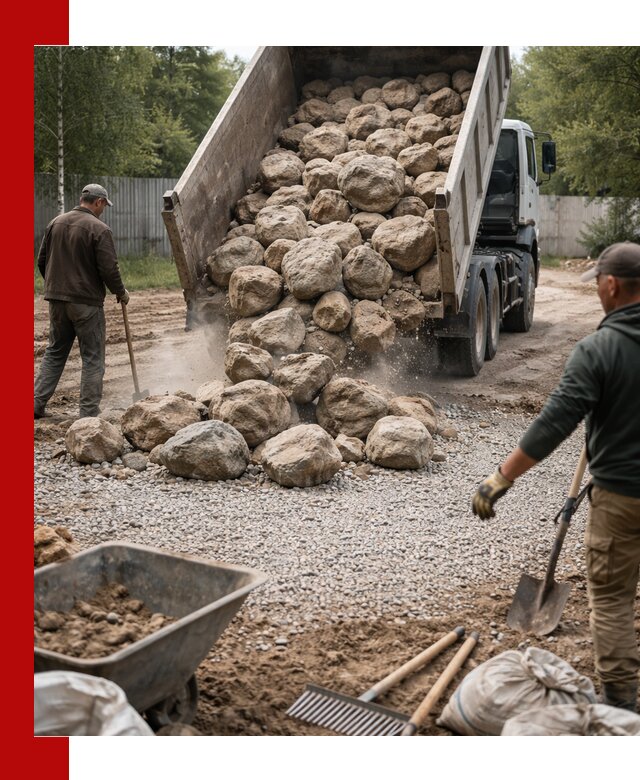 Доставка и укладка булыжника в Нижнекамске