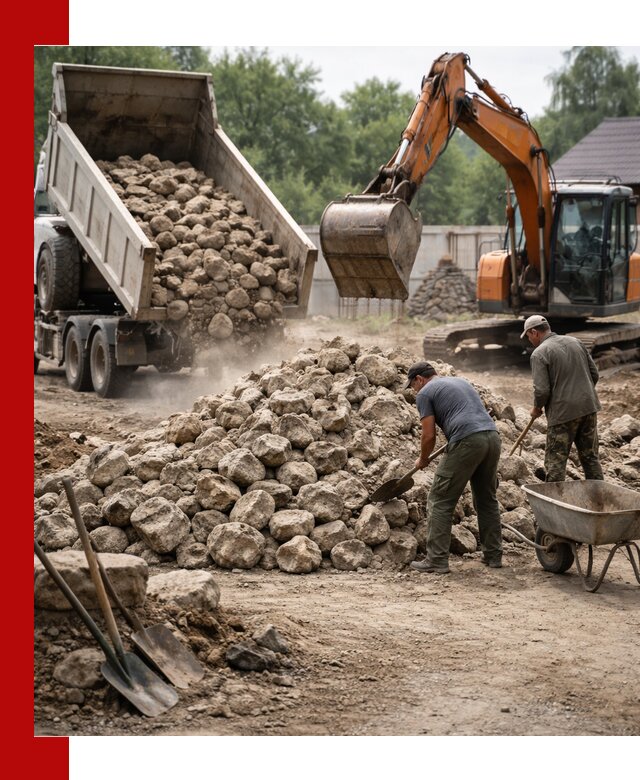 Доставка и разгрузка бутового камня в Нижнекамске