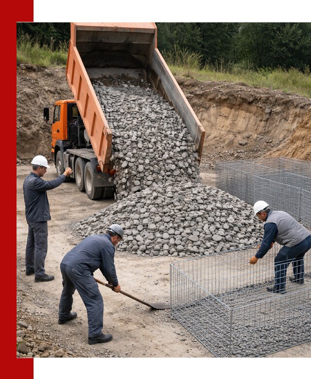 Камень для габионов с доставкой в Нижнекамске быстро и надёжно