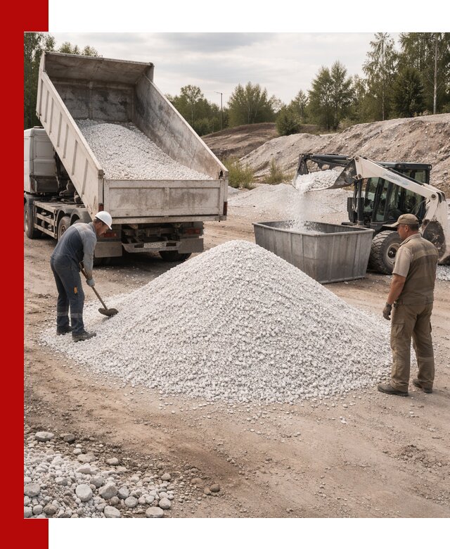 Доставка и продажа белой мраморной крошки в Нижнекамске