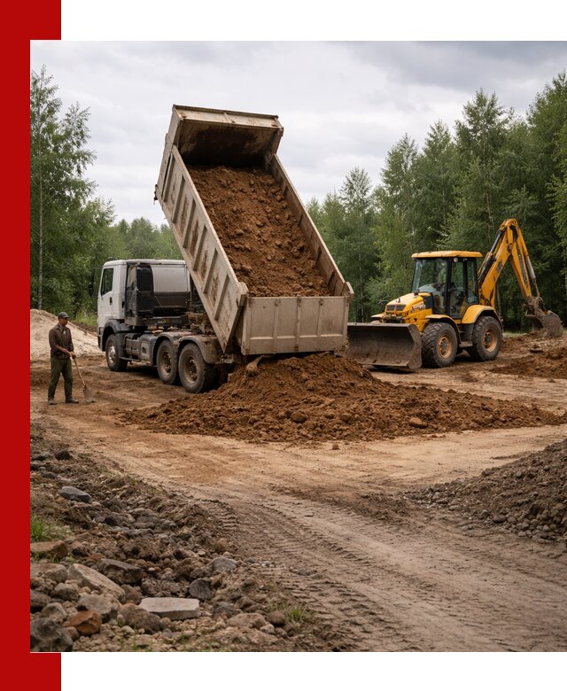 Доставка суглинка самосвалами в Нижнекамске подсыпка и планировка
