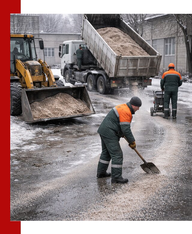 Реагент против гололеда с доставкой и нанесением в Нижнекамске