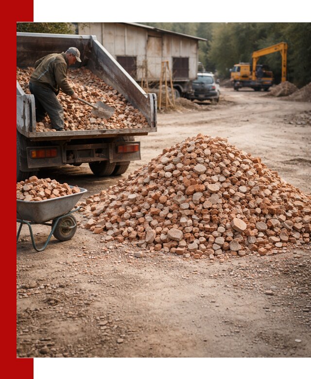 Доставка и подушка из боя кирпича с разгрузкой в Нижнекамске