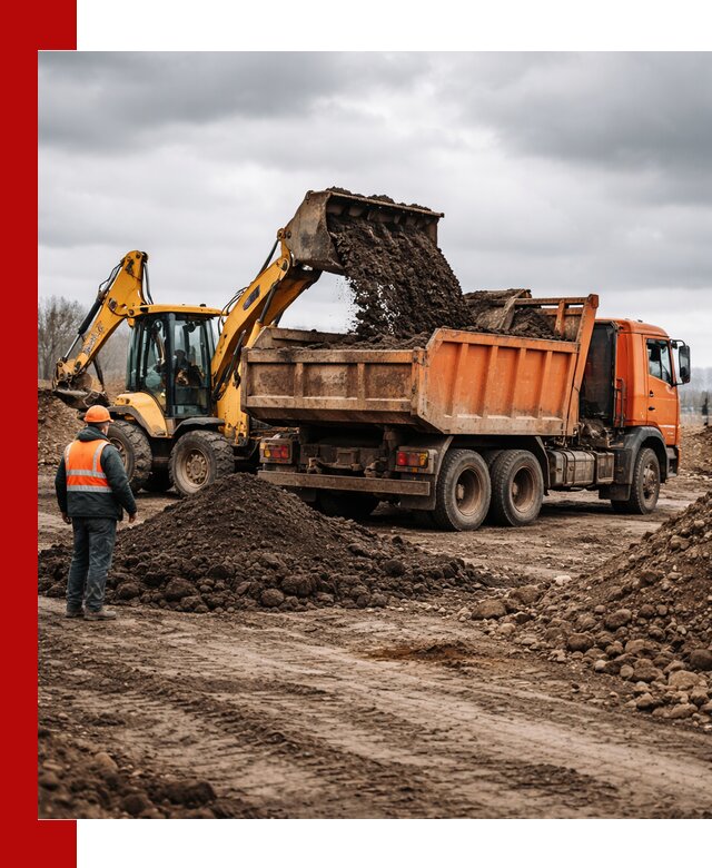 Вывоз грунта и строительного мусора в Нижнекамске грузовыми самосвалами